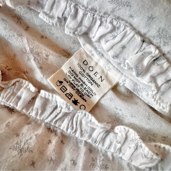 💋SOLD💋✨🩶❄️DÔEN ‘Rosen’ Embroidered Cotton Voile Azure Windswept Floral XS✨ - Picture 11 of 17